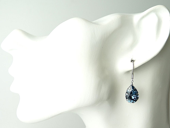 搖擺牛仔藍施華洛世奇耳環【耳環可換】SV925純銀 第4張的照片