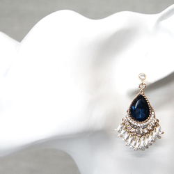 克里特藍古董珠寶穿孔耳環【耳環可更換】 第3張的照片