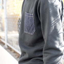 Sweat Shirts with Denim Pocket 3枚目の画像