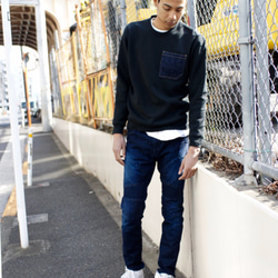 Sweat Shirts with Denim Pocket 5枚目の画像