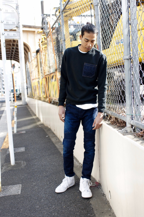 Sweat Shirts with Denim Pocket 5枚目の画像