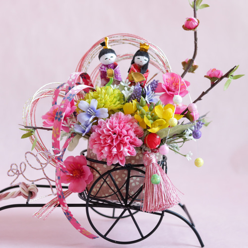 和風造花アレンジメント 花車御所車 【公式通販】