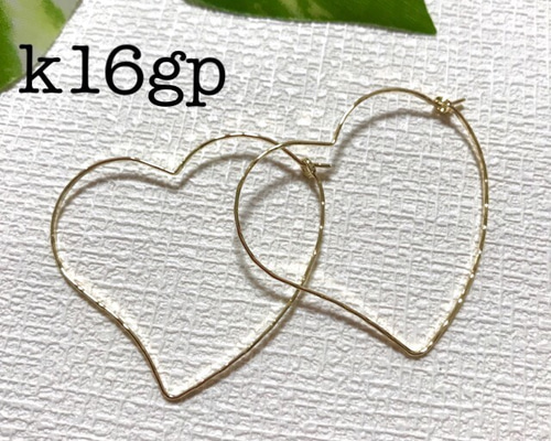 k16gp ハートフープピアス 金具・チェーン miu 通販 4503235