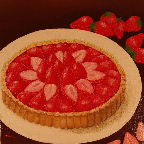 イチゴのタルト！（SO） 絵画 ミー 通販 124763｜Creema(クリーマ)