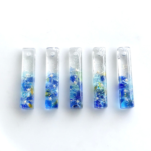 沖縄】琉球ガラスと星砂のスティック ネックレス ネックレス