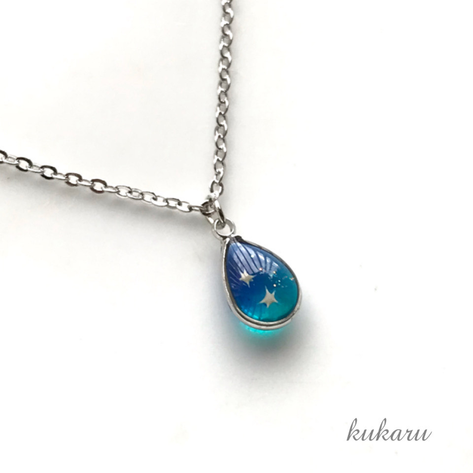 半額ストア ネックレス　青　ブルークリスタル　星　シルバー 069Nd【キュート】 アクセサリー