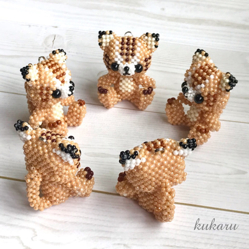 山猫ちゃん ビーズ あみぐるみ ストラップ あみぐるみ kukaru 通販  