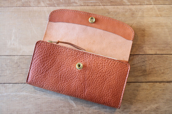 "Heritage" Flap Long Wallet フラップロングウォレット Camel 2枚目の画像