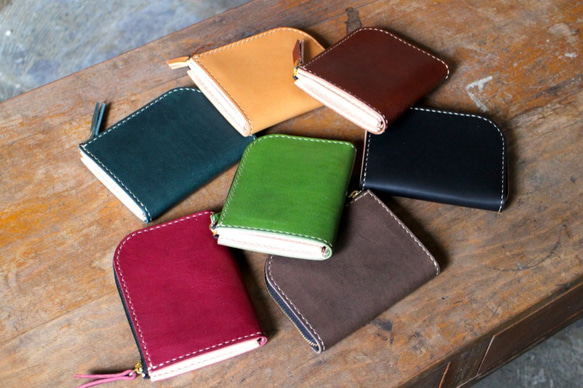 Small Wallet 〜Elbamatt〜 BROWN L字ファスナーマルチミニウォレット 2枚目の画像