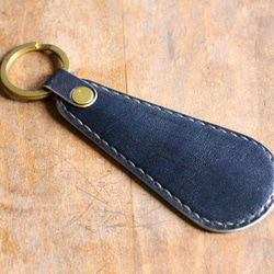 "INDIGO" Shoehorn Keyring レザーシューホーンキーリング 6枚目の画像