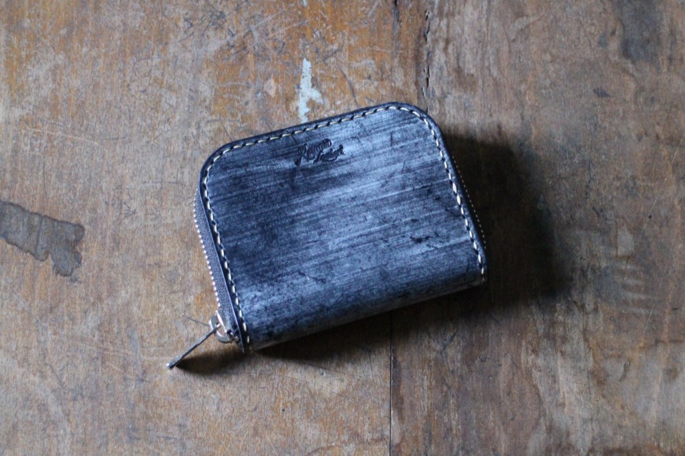 Round Zip Coin Purse "UK Bridle" NAVY