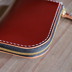 Small Wallet 〜Cordovan〜 BURGUNDY L字ファスナーマルチミニウォレット 4枚目の画像