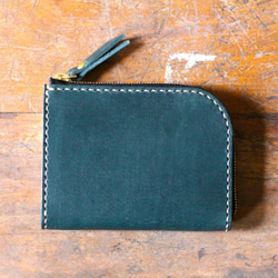 Small Wallet 〜Elbamatt〜 TURQUOISE L字ファスナーマルチミニウォレット 1枚目の画像