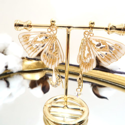 Miss Paranoid 偏執狂小姐 透白金箔蝴蝶樹脂耳環 925銀/鋼針 第1張的照片