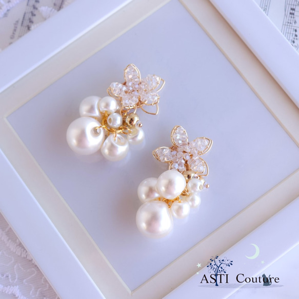Snow Flowerピアス（雪の華） ピアス（スタッド・一粒） ASTI Couture 