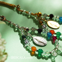 【生命の樹タリスマン・-The World- 虹の雷環】ストラップ・水晶・ラブラドライト・レインボーオブシディアン…等 2枚目の画像