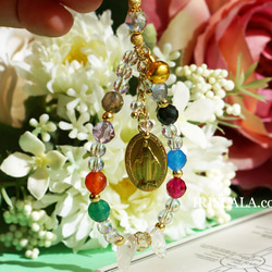 【生命の樹タリスマン・-The World- 虹の雷環】ストラップ・水晶・ラブラドライト・レインボーオブシディアン…等 4枚目の画像