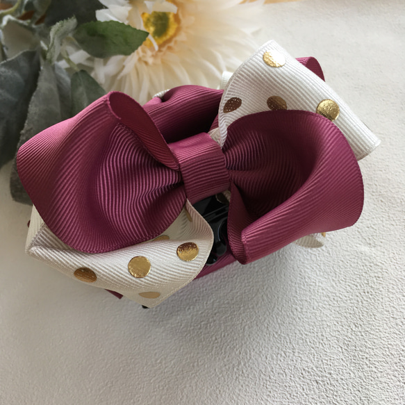 ラフィネリボン バナナクリップ ピンクベージュ ラフィネリボン バナナ