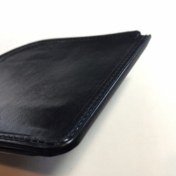 SALE !!意大利皮革，薄型L型緊固件短錢包。黑 第3張的照片
