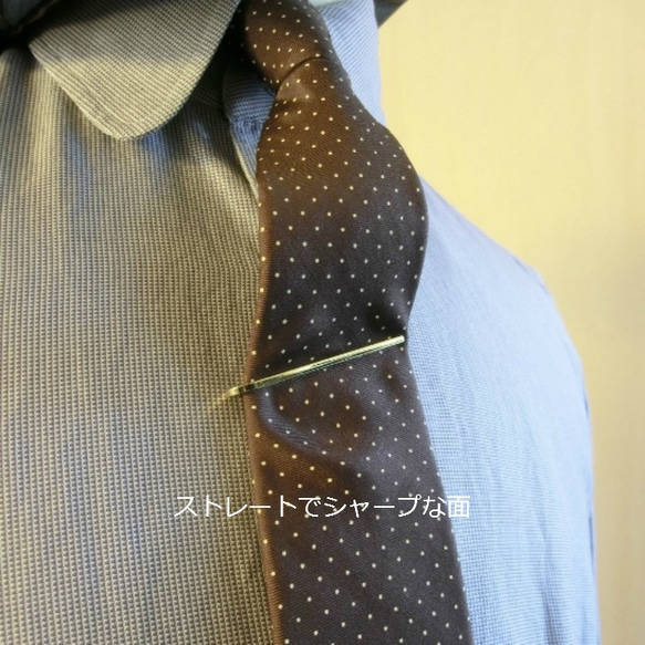 黃銅領帶別針 簡單、可逆和可用的手工領帶別針 禮物/禮物 第5張的照片