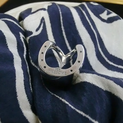 銀色圍巾，頭巾戒指幸運馬蹄鐵禮物/禮物 第2張的照片