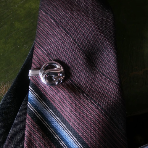 ヘビのネクタイピン シルバー製、蛇のタイピン アールデコ タイピン