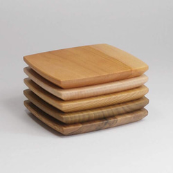 コースター５枚組　岐阜県産材　天然木一枚板無垢材 1枚目の画像