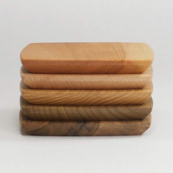 コースター５枚組　岐阜県産材　天然木一枚板無垢材 2枚目の画像