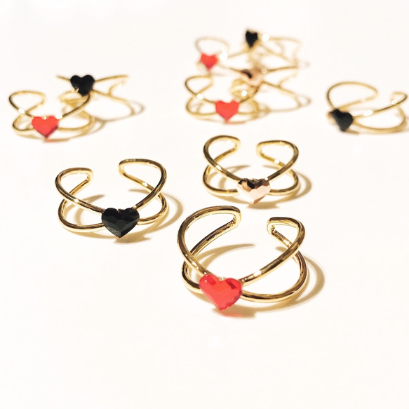 heart ring（Crystal Rose Gold） 2枚目の画像