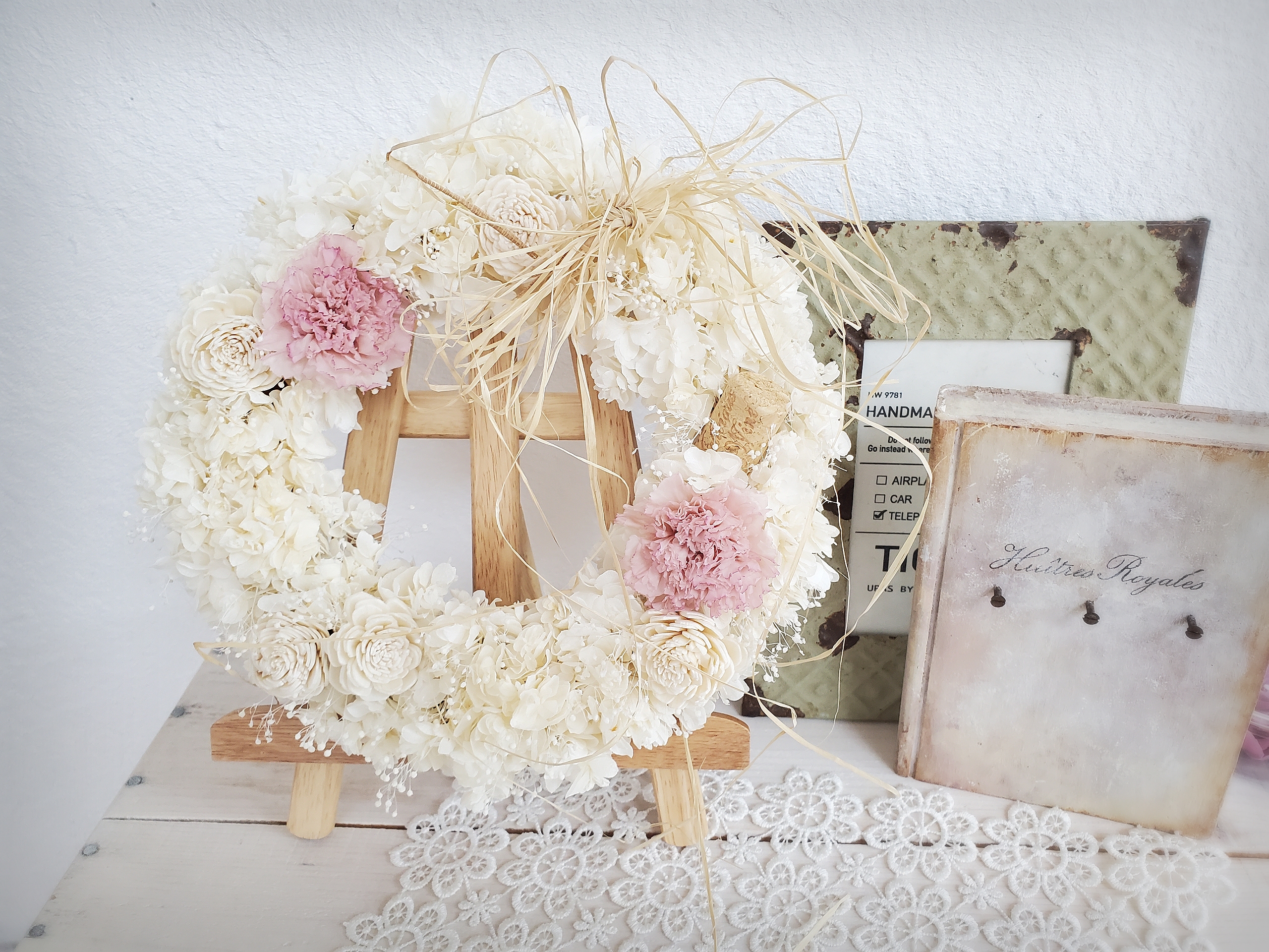 White wreath リース yuki 通販 12058327｜Creema(クリーマ)