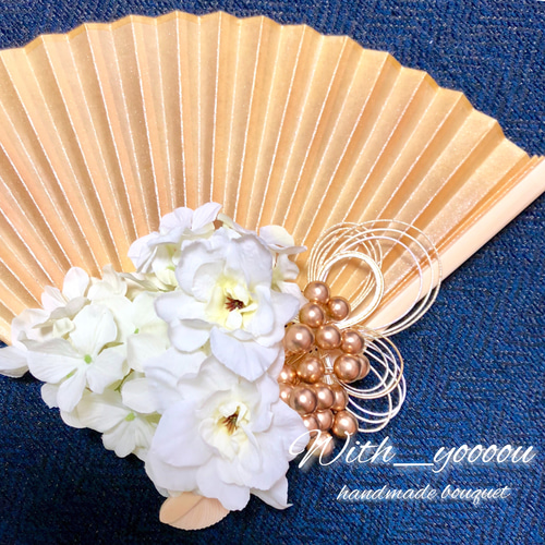 白無垢 色打掛 和装用扇子ブーケ ブーケ with_yoooou 通販 6477071
