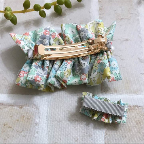 ママとお揃い☻︎リバティ ミッシェル ギャザー型バレッタ