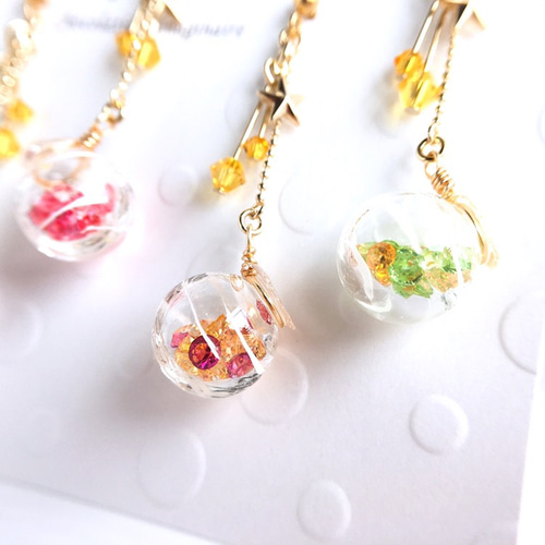 選べる10色 カラフルヨーヨーピアス イヤリング レジン 夏祭り 夏 祭り