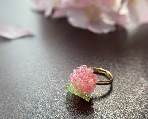 さくらもち ピンキーリング 指輪 桜餅 フェイクスイーツ 春 和菓子