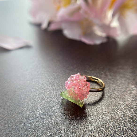 さくらもち ピンキーリング 指輪 桜餅 フェイクスイーツ 春 和菓子
