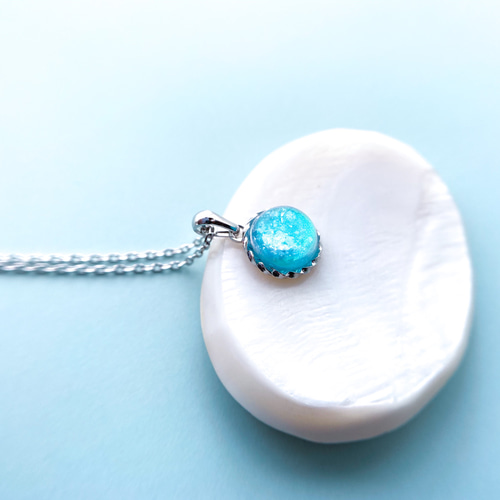 海色ひと粒ネックレス 色が変わる 〜ocean blue〜 海 オーシャン