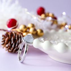 《白雪》1粒リング snow white  色が変わる 雪 冬 白 ホワイト クリスマス 指輪 4枚目の画像
