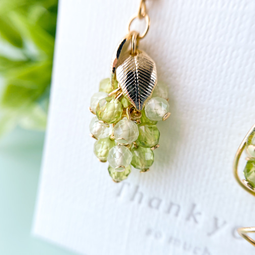 うぐいす◇プレナイト×ペリドット ピアス✧淡水パール - ピアス うぐいす◇プレナイト×ペリドット ピアス✧淡水パール - ピアス
