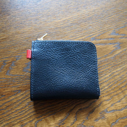 L字ファスナー財布　S　ブラック&レッド 4枚目の画像