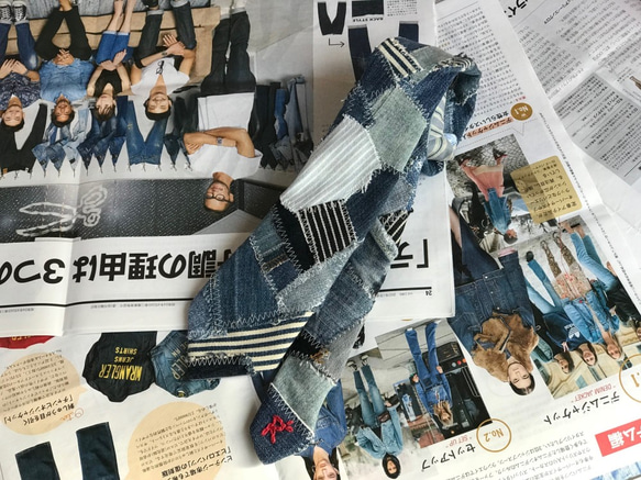 送料無料】デニム リメイク ハンドメイド ネクタイ ネクタイ・蝶