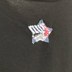 【送料無料】デニム リメイク ハンドメイド リサイクルコットン 半袖Tシャツ 4枚目の画像