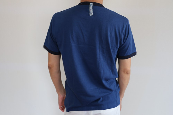 【送料無料】デニム リメイク ハンドメイド T/C半袖Tシャツ180503 3枚目の画像