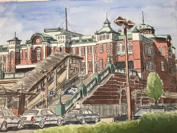 水彩画】#記憶に残したい #建物 #風景_180506 絵画 フェンチ