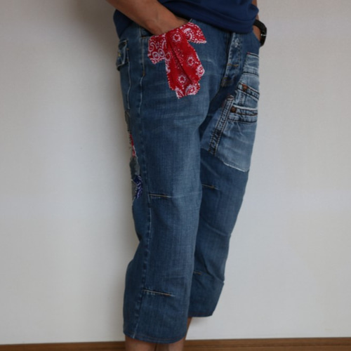 濃い色 綿100%デニムパンツ まとめ売り30本 リメイク リペア ハンドメイド 濃い色 綿100%デニムパンツ まとめ売り30本 リメイク リペア
