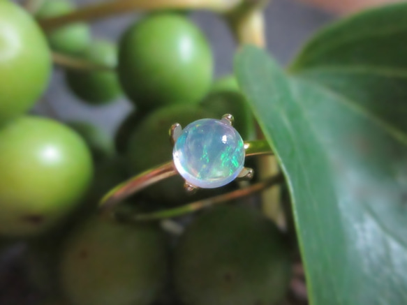 【十月生日石】5mm美紋“珍貴蛋白石”戒指 第1張的照片