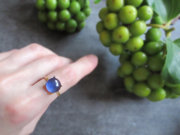 【美紋】10mm大紋“藍晶石”凸圓形戒指 第1張的照片