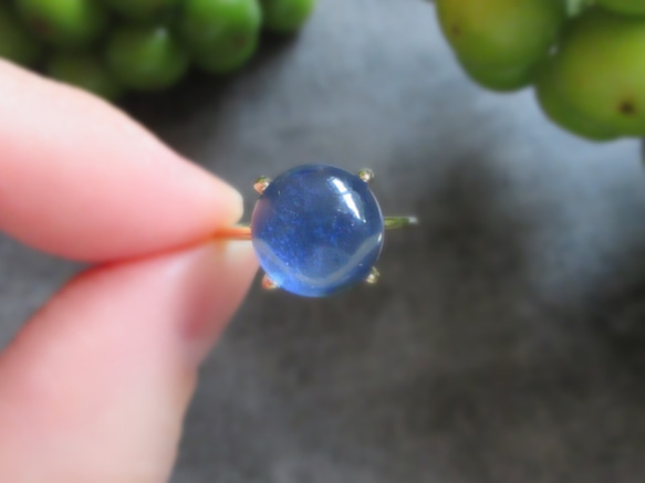 【美紋】10mm大紋“藍晶石”凸圓形戒指 第6張的照片