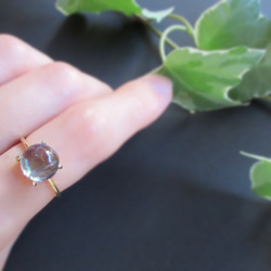[十二月誕生石] 美紋 9 毫米 1 件“雙色坦桑石”凸圓形戒指 第10張的照片