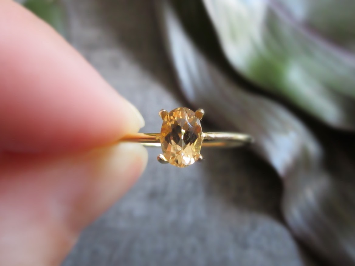 【美粒】6×4mm「インペリアルトパーズ」リング