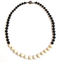 Riverstone × Onyx × MetalBeads necklace 1枚目の画像